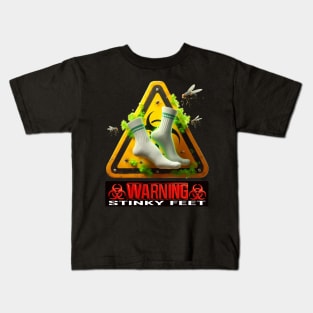 STINKY FEET - Warning Biohazard Kids T-Shirt